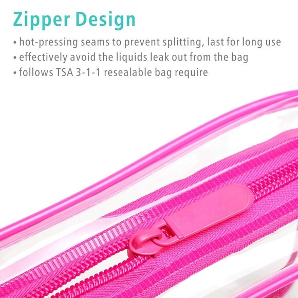 TSA Approved Toiletry Bag - 5 Pack Clear Toiletry Bags Quart Size Travel Bag, Cl - Picture 5 of 7
